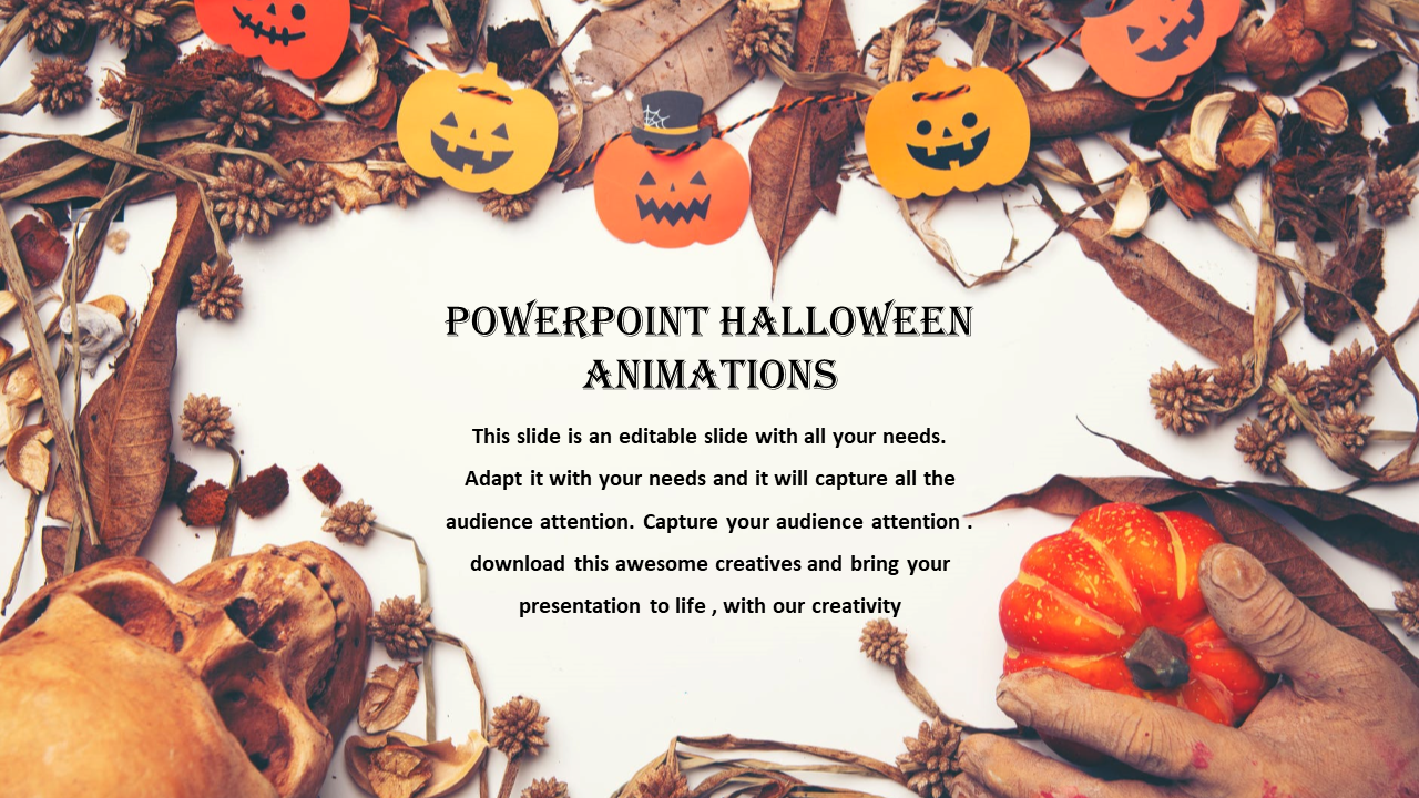 Creative PowerPoint Halloween Animations Slide Template